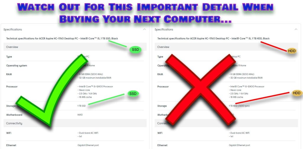 Hard drive vs solid state drive comparison