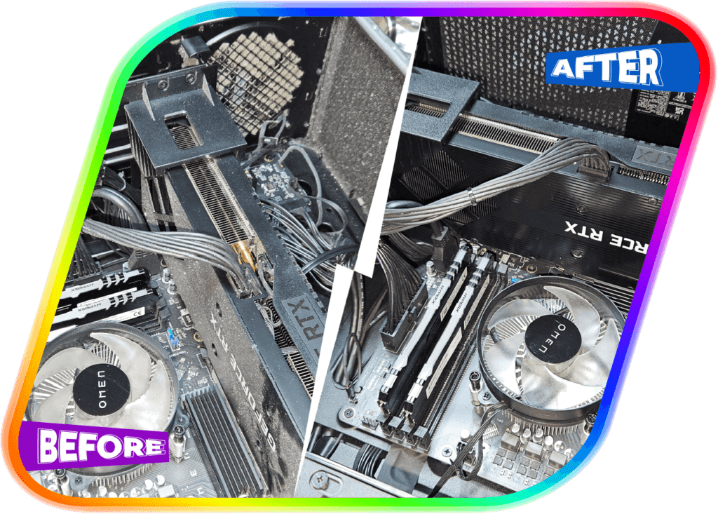 Desktop before after cleaning