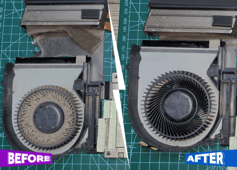 Laptop before after cleaning